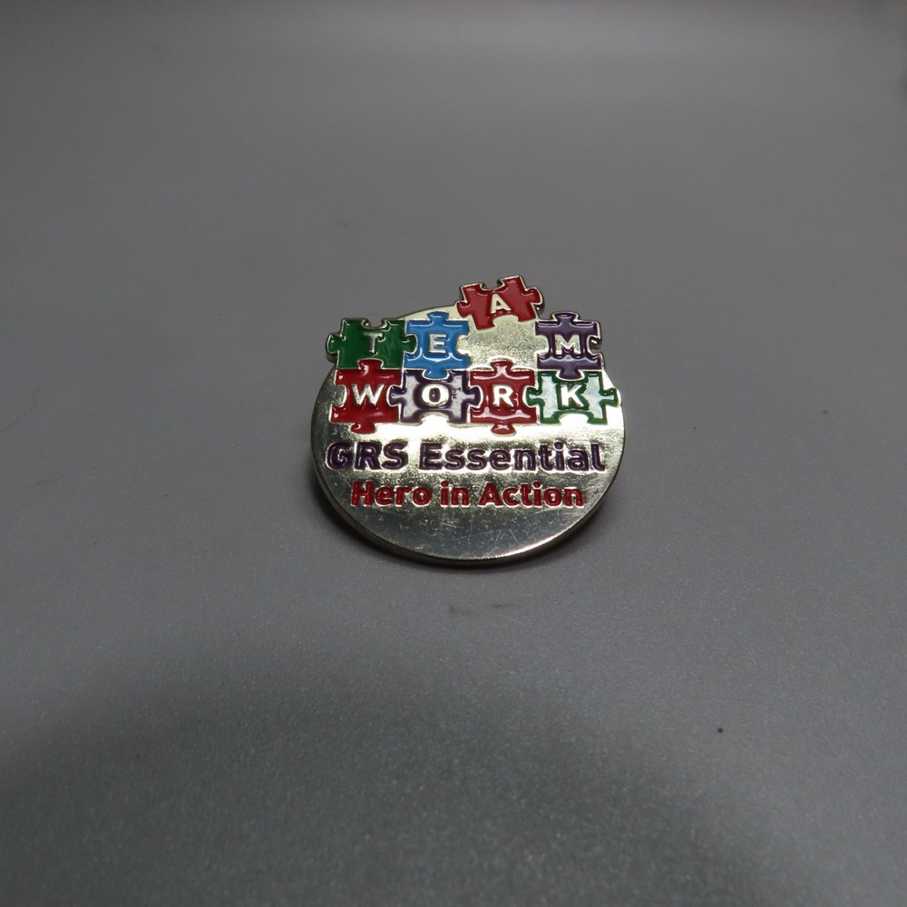 Multicolored Team Success Through‎ Teamwork Lapel Pin